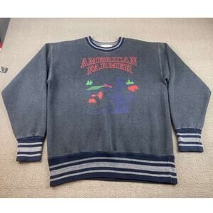 The Vintage Twin Graphic Sweatshirt Medium American Farmer Crewneck Real Vintage